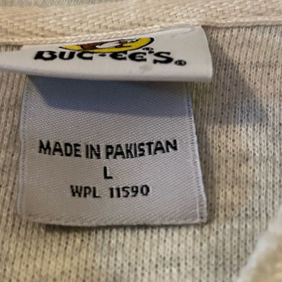 50%off w♥️ Buc-ees Sweatshirt raw edge grey Long Sleeve Buc-ees hobo oversized - Picture 4 of 9